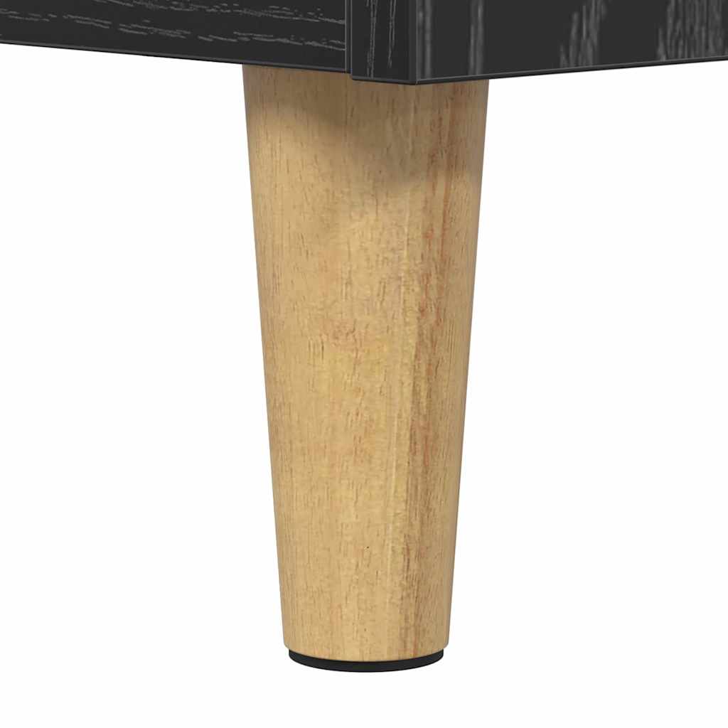 vidaXL Record Cabinet Black Oak 121 x 38 x 48 cm Engineered Wood