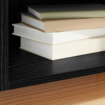 vidaXL Record Cabinet Black Oak 121 x 38 x 48 cm Engineered Wood