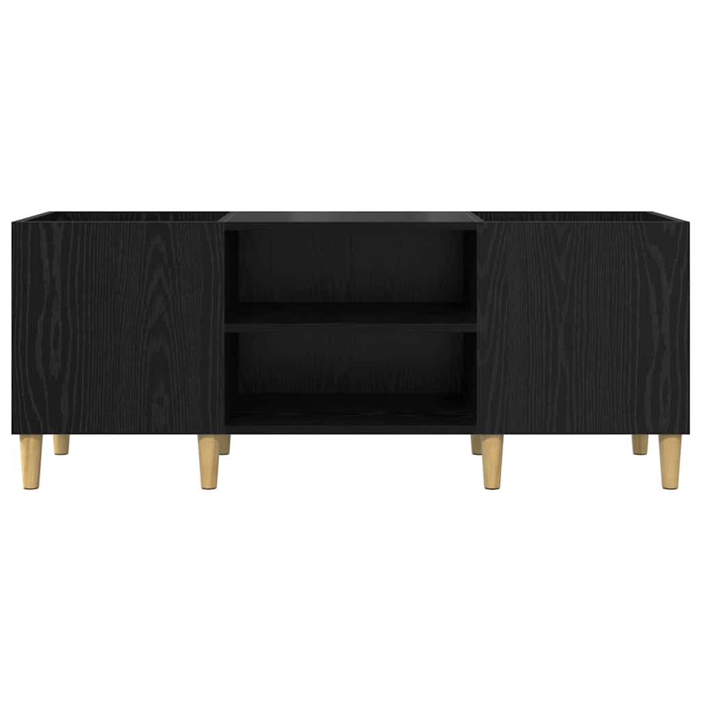 vidaXL Record Cabinet Black Oak 121 x 38 x 48 cm Engineered Wood