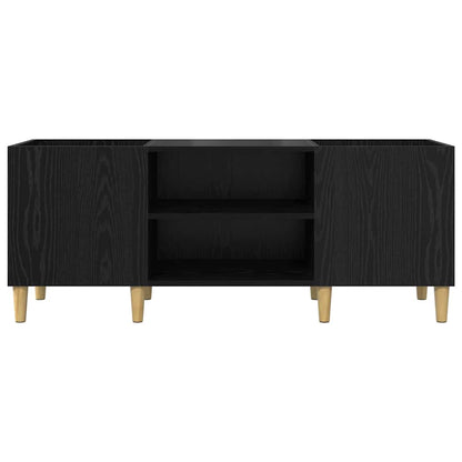 vidaXL Record Cabinet Black Oak 121 x 38 x 48 cm Engineered Wood