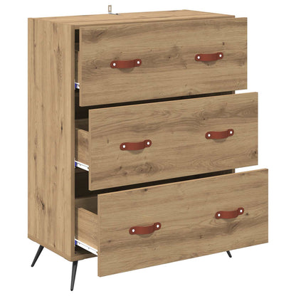 vidaXL Chest of Drawers 3-Drawer Artisan Oak 69.5 x 34 x 90 cm