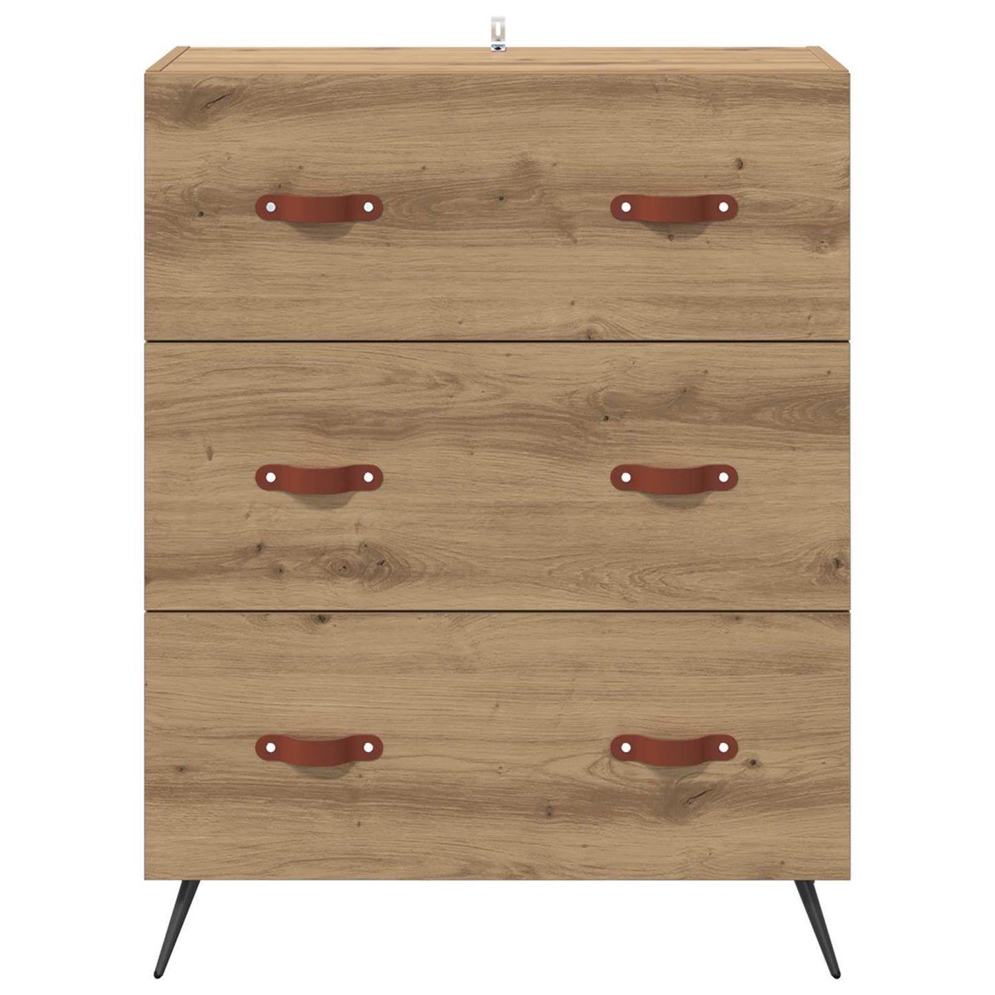 vidaXL Chest of Drawers 3-Drawer Artisan Oak 69.5 x 34 x 90 cm