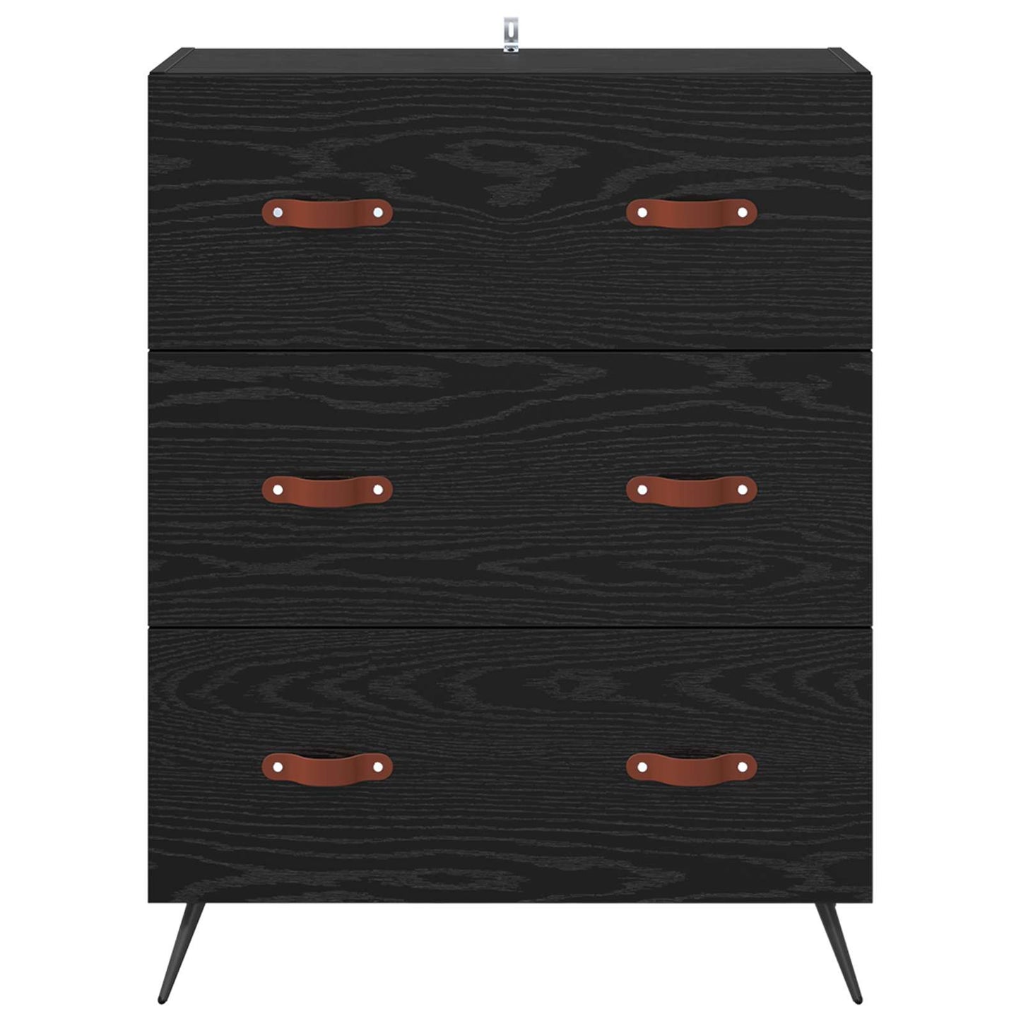 vidaXL Chest of Drawers Black Oak 69.5 x 34 x 90 cm Engineered Wood