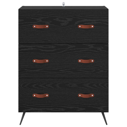 vidaXL Chest of Drawers Black Oak 69.5 x 34 x 90 cm Engineered Wood