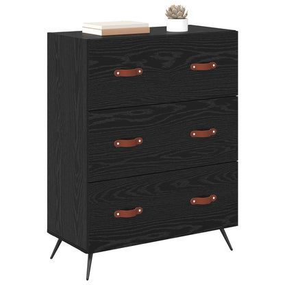 vidaXL Chest of Drawers Black Oak 69.5 x 34 x 90 cm Engineered Wood