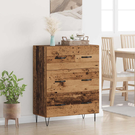 vidaXL Sideboard Old Wood 69.5 x 34 x 90 cm Engineered Wood and Iron