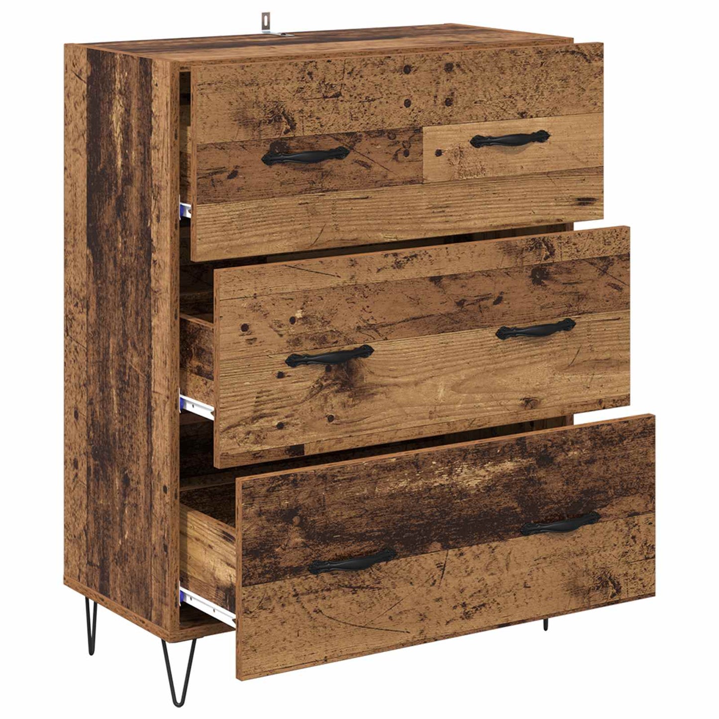 vidaXL Sideboard Old Wood 69.5 x 34 x 90 cm Engineered Wood and Iron
