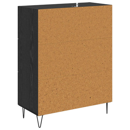 vidaXL Sideboard Black Oak 69.5 x 34 x 90 cm Engineered Wood and Iron