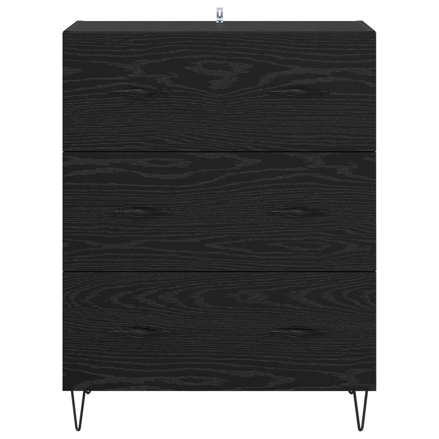 vidaXL Sideboard Black Oak 69.5 x 34 x 90 cm Engineered Wood and Iron