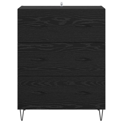 vidaXL Sideboard Black Oak 69.5 x 34 x 90 cm Engineered Wood and Iron