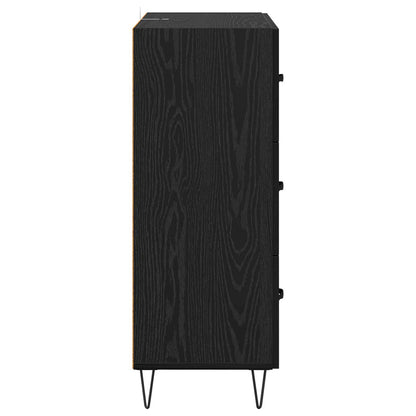 vidaXL Sideboard Black Oak 69.5 x 34 x 90 cm Engineered Wood and Iron