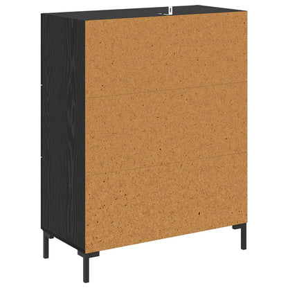 vidaXL Sideboard Black Oak 69.5 x 34 x 90 cm Engineered Wood and Iron