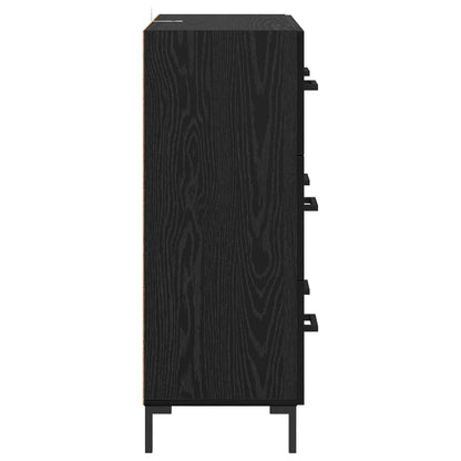 vidaXL Sideboard Black Oak 69.5 x 34 x 90 cm Engineered Wood and Iron