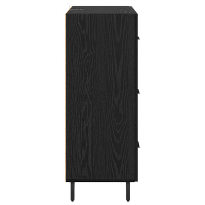vidaXL Sideboard Black Oak 69.5 x 34 x 90 cm Engineered Wood and Iron
