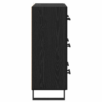 vidaXL Sideboard Black Oak 69.5 x 34 x 90 cm Engineered Wood and Iron