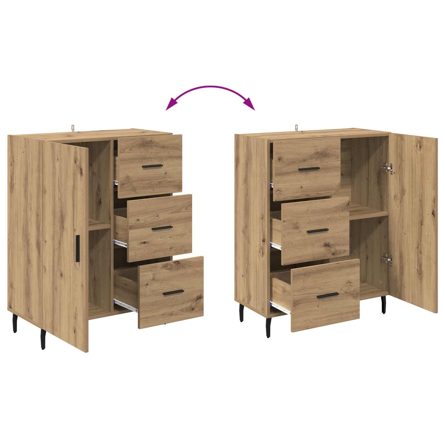 vidaXL Sideboard Artisan Oak 69.5 x 34 x 90 cm
