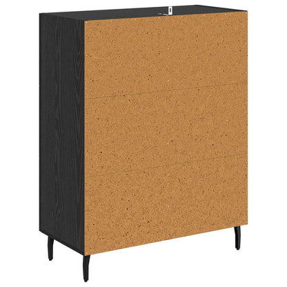 vidaXL Sideboard Black Oak 69.5 x 34 x 90 cm Engineered Wood and Iron
