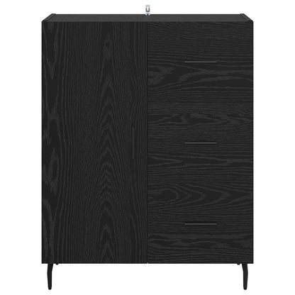 vidaXL Sideboard Black Oak 69.5 x 34 x 90 cm Engineered Wood and Iron