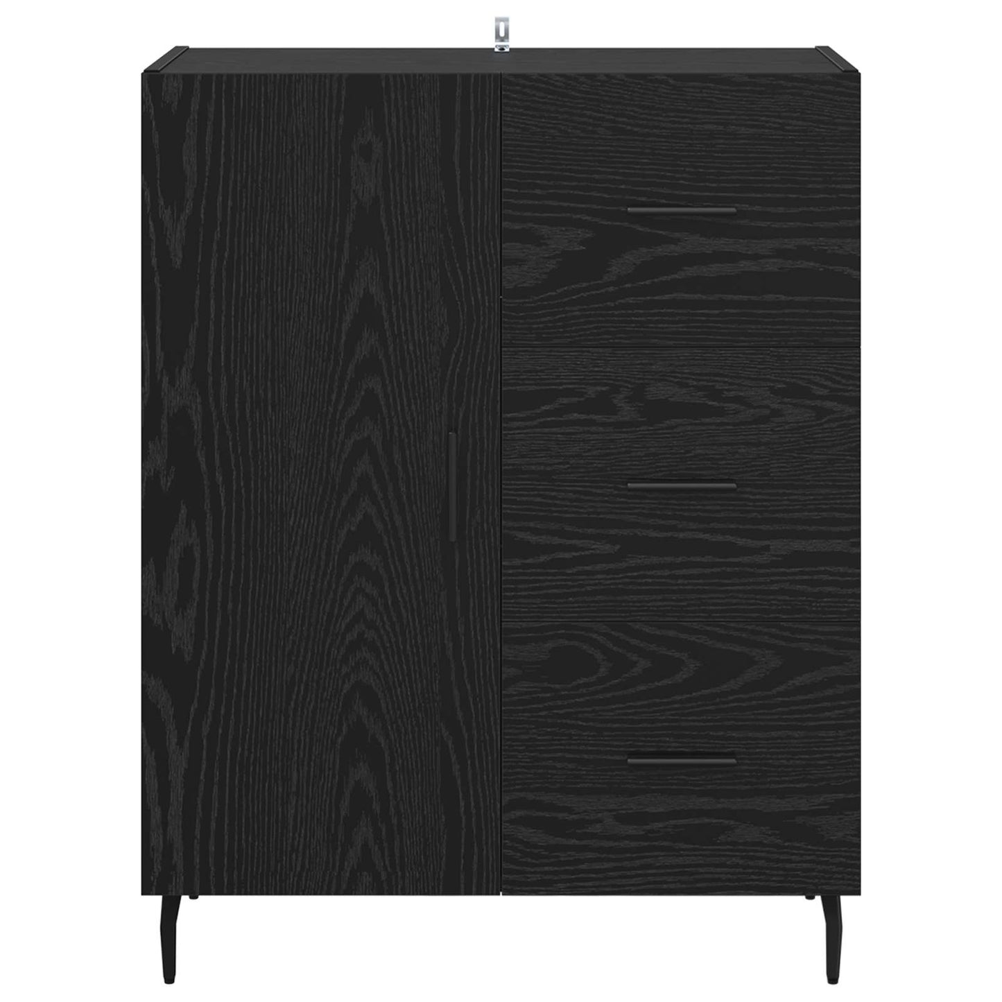 vidaXL Sideboard Black Oak 69.5 x 34 x 90 cm Engineered Wood and Iron