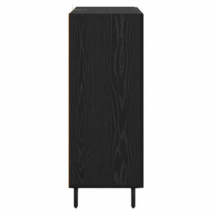 vidaXL Sideboard Black Oak 69.5 x 34 x 90 cm Engineered Wood and Iron