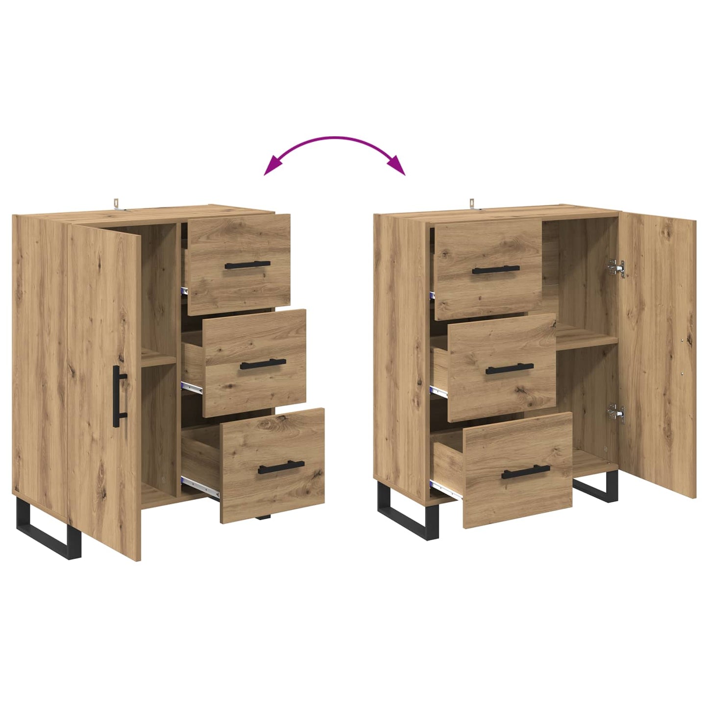 vidaXL Sideboard Artisan Oak 69.5 x 34 x 90 cm