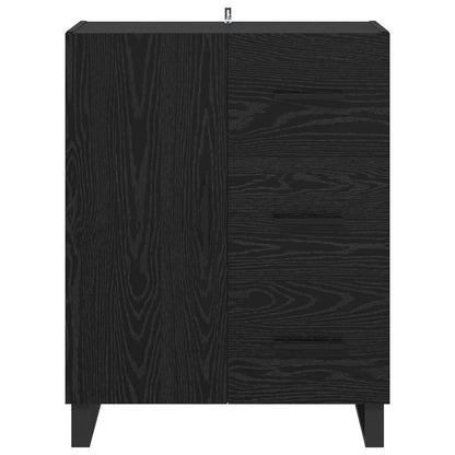 vidaXL Sideboard Black Oak 69.5 x 34 x 90 cm Engineered Wood and Iron