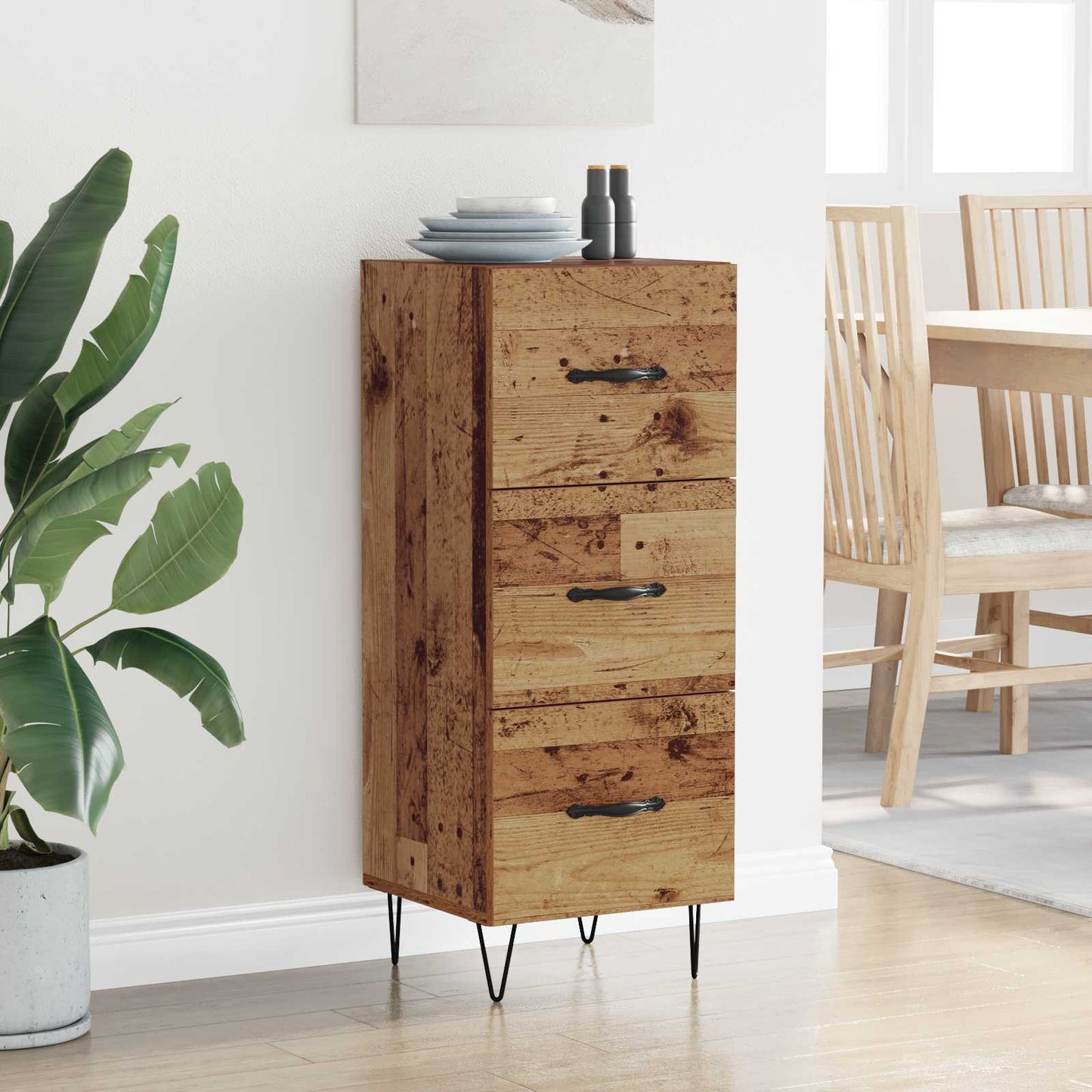 vidaXL Sideboard Old wood 34 x 34.5 x 90 cm Engineered wood