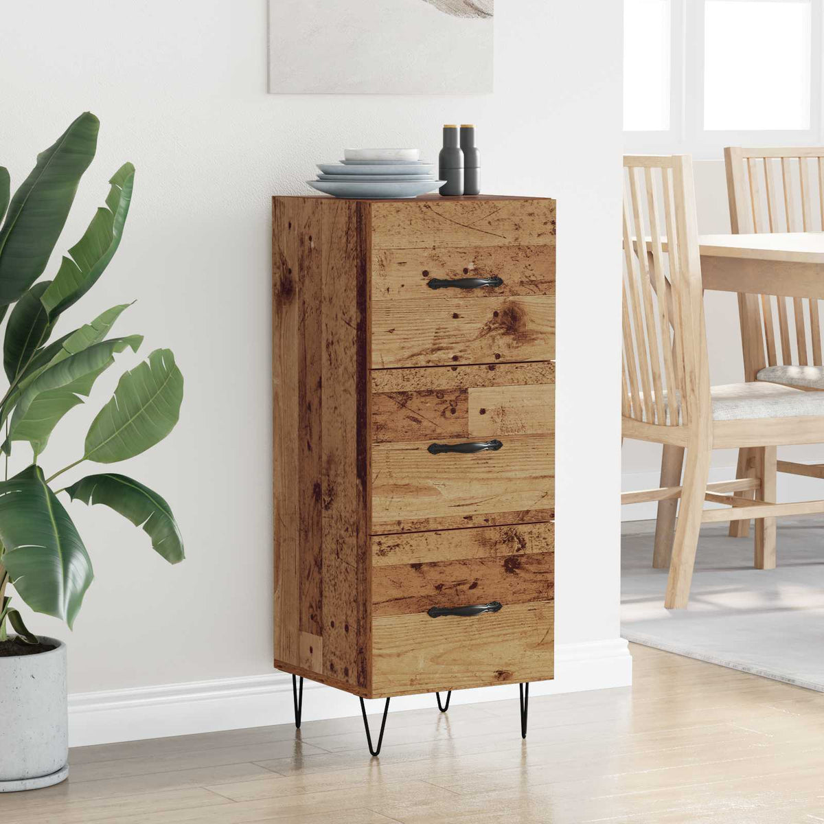 vidaXL Sideboard Old wood 34 x 34.5 x 90 cm Engineered Wood