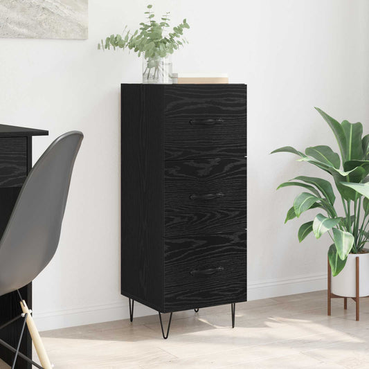 vidaXL Sideboard Black oak 34 x 34.5 x 90 cm Engineered Wood