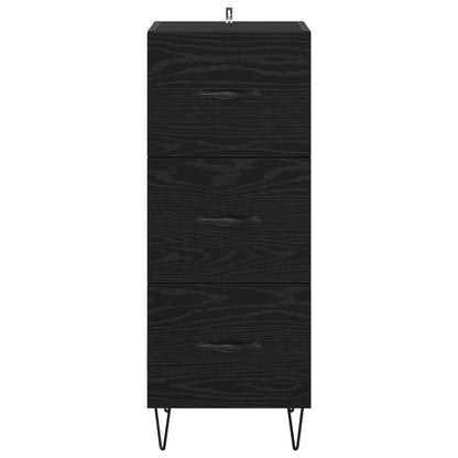 vidaXL Sideboard Black oak 34 x 34.5 x 90 cm Engineered wood
