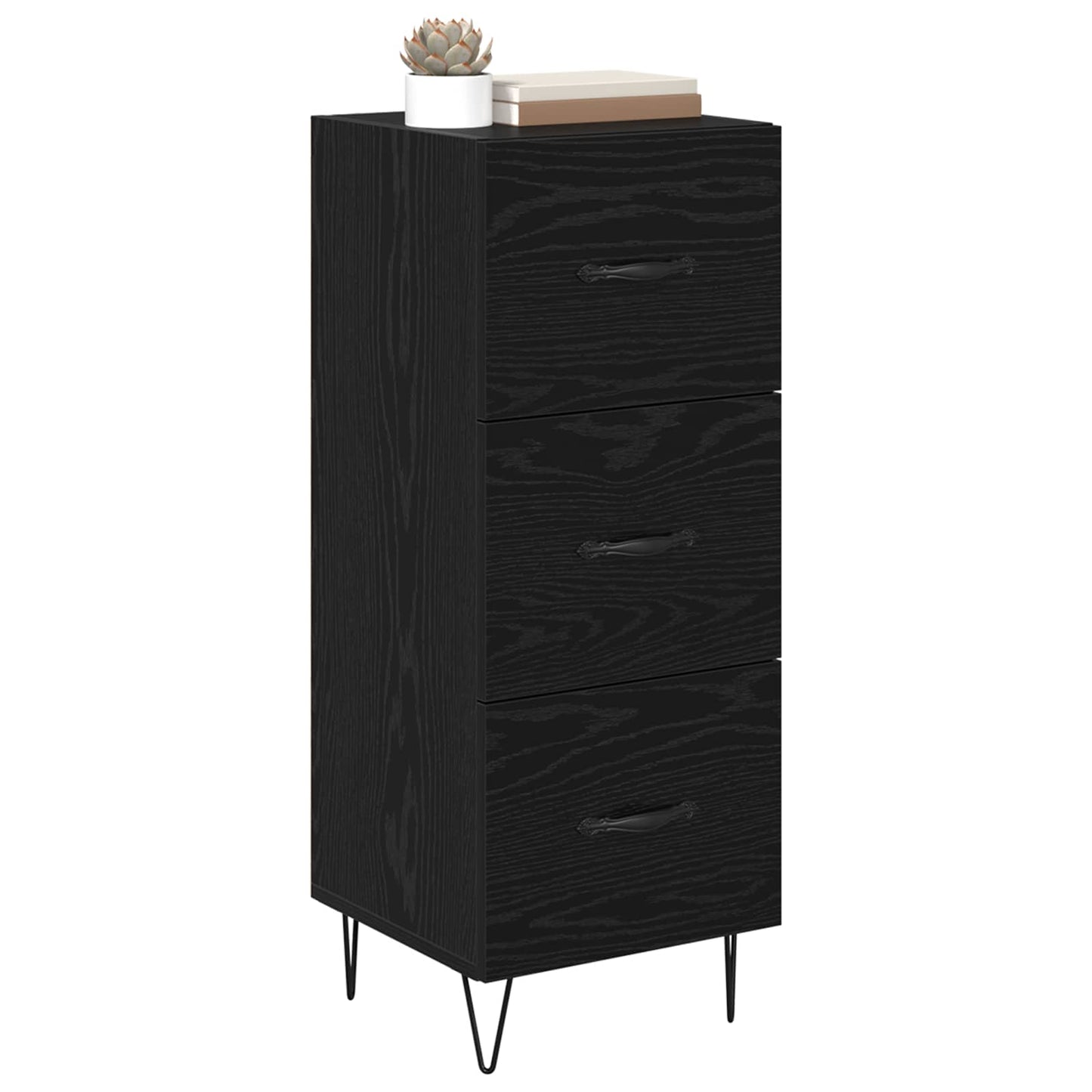 vidaXL Sideboard Black oak 34 x 34.5 x 90 cm Engineered wood