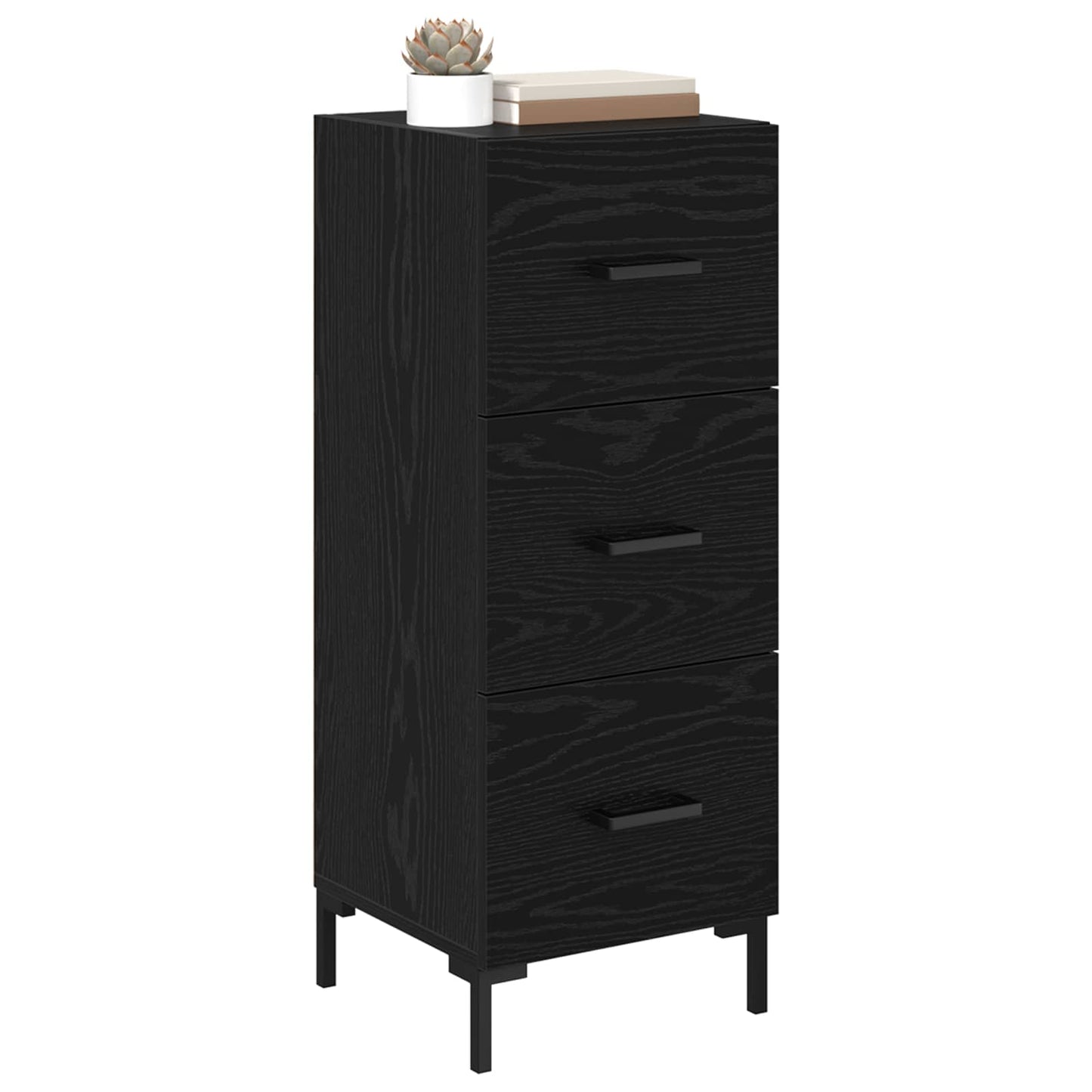 vidaXL Sideboard Black Oak 34.5 x 34 x 90 cm Engineered Wood
