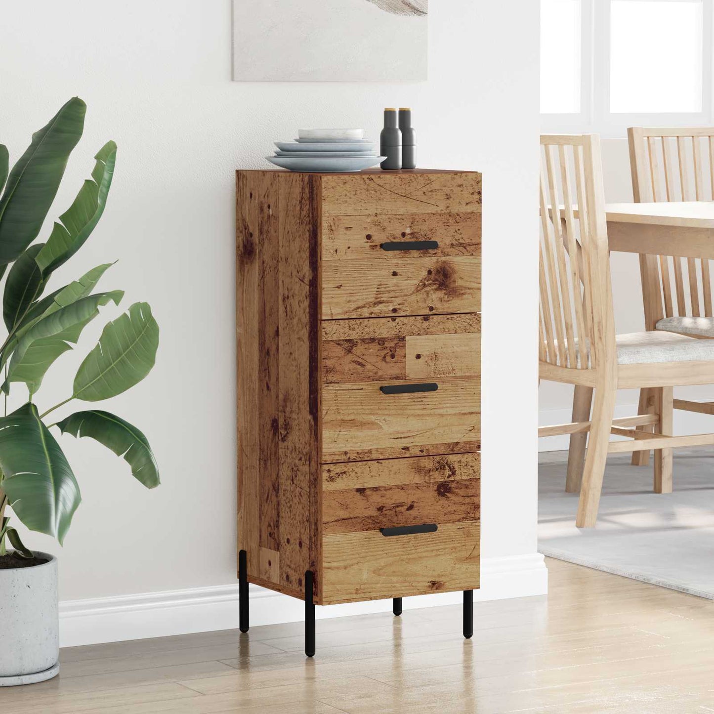 vidaXL Sideboard Old wood 34 x 34.5 x 90 cm Engineered Wood