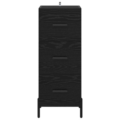 vidaXL Sideboard Black oak 34 x 34.5 x 90 cm Engineered Wood