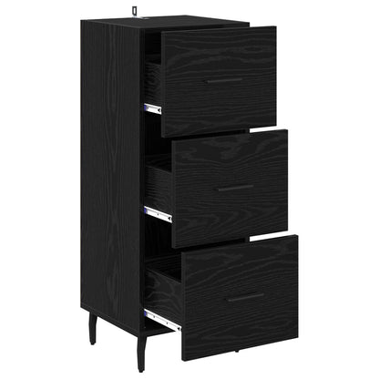 vidaXL Sideboard Black oak 34 x 34.5 x 90 cm Engineered wood