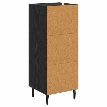 vidaXL Sideboard Black oak 34 x 34.5 x 90 cm Engineered wood