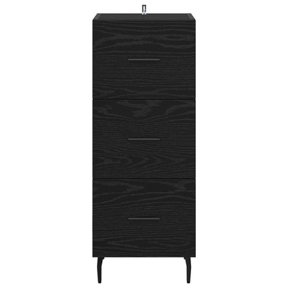 vidaXL Sideboard Black oak 34 x 34.5 x 90 cm Engineered wood