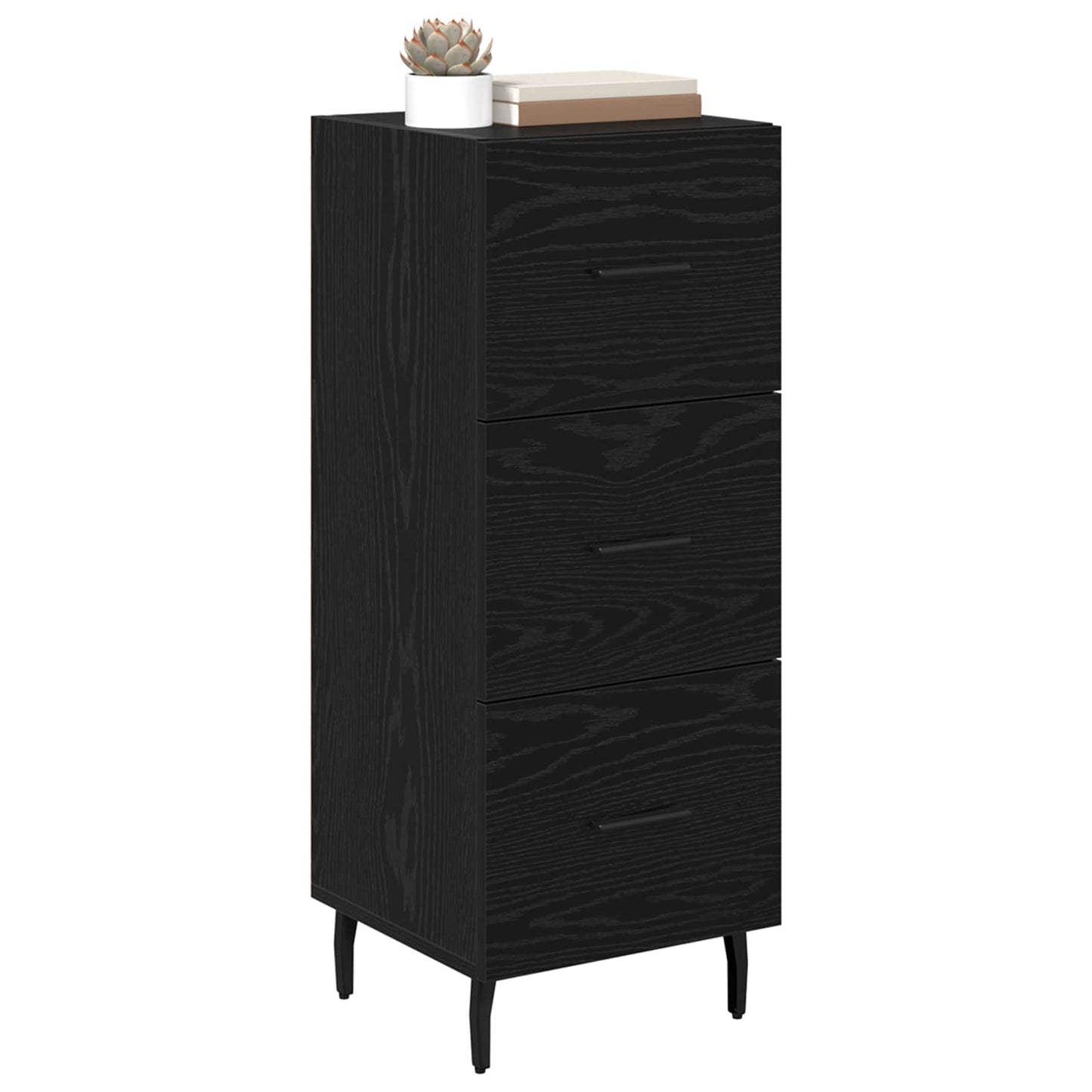 vidaXL Sideboard Black oak 34 x 34.5 x 90 cm Engineered wood