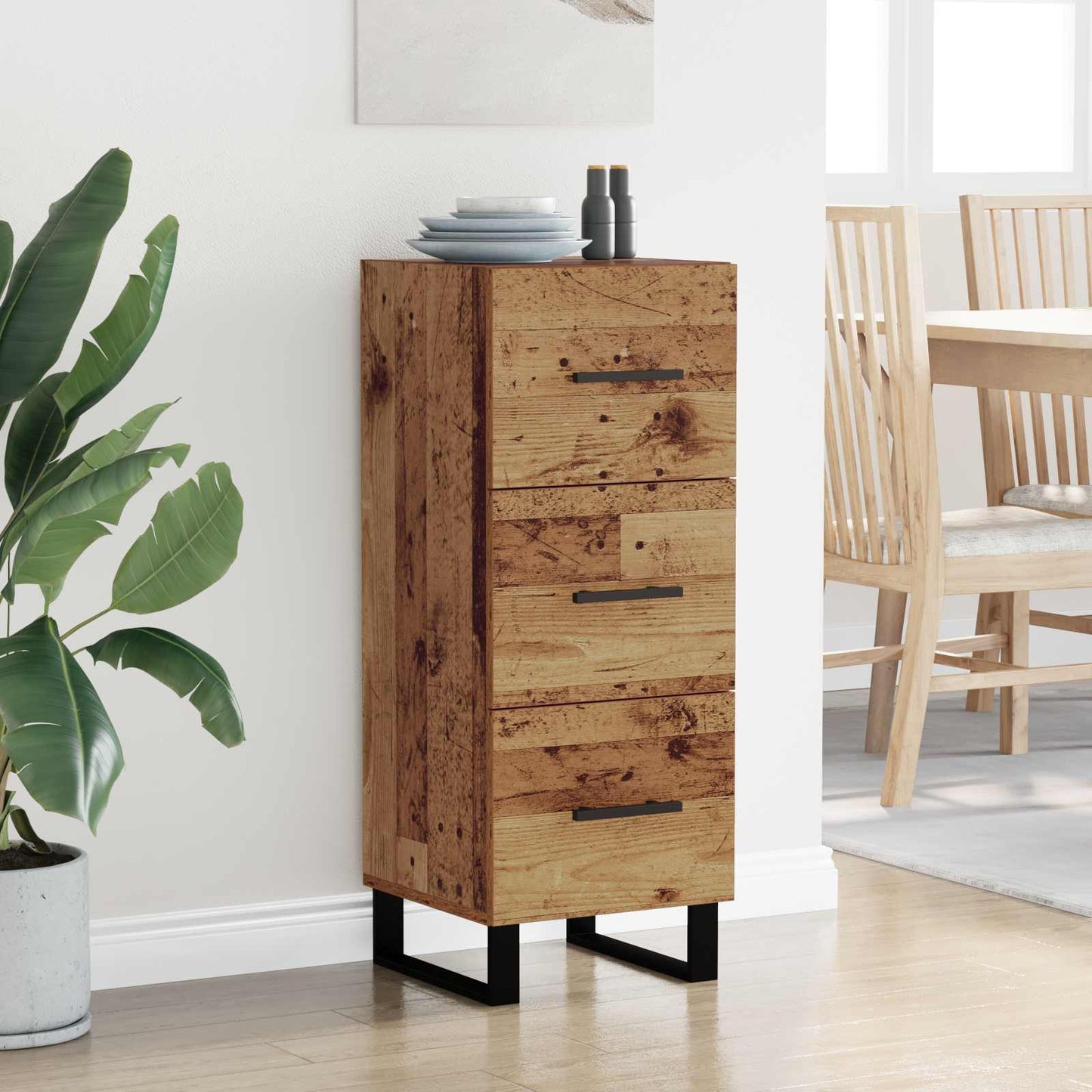 vidaXL Sideboard Old Wood 34.5 x 34 x 90 cm Engineered wood