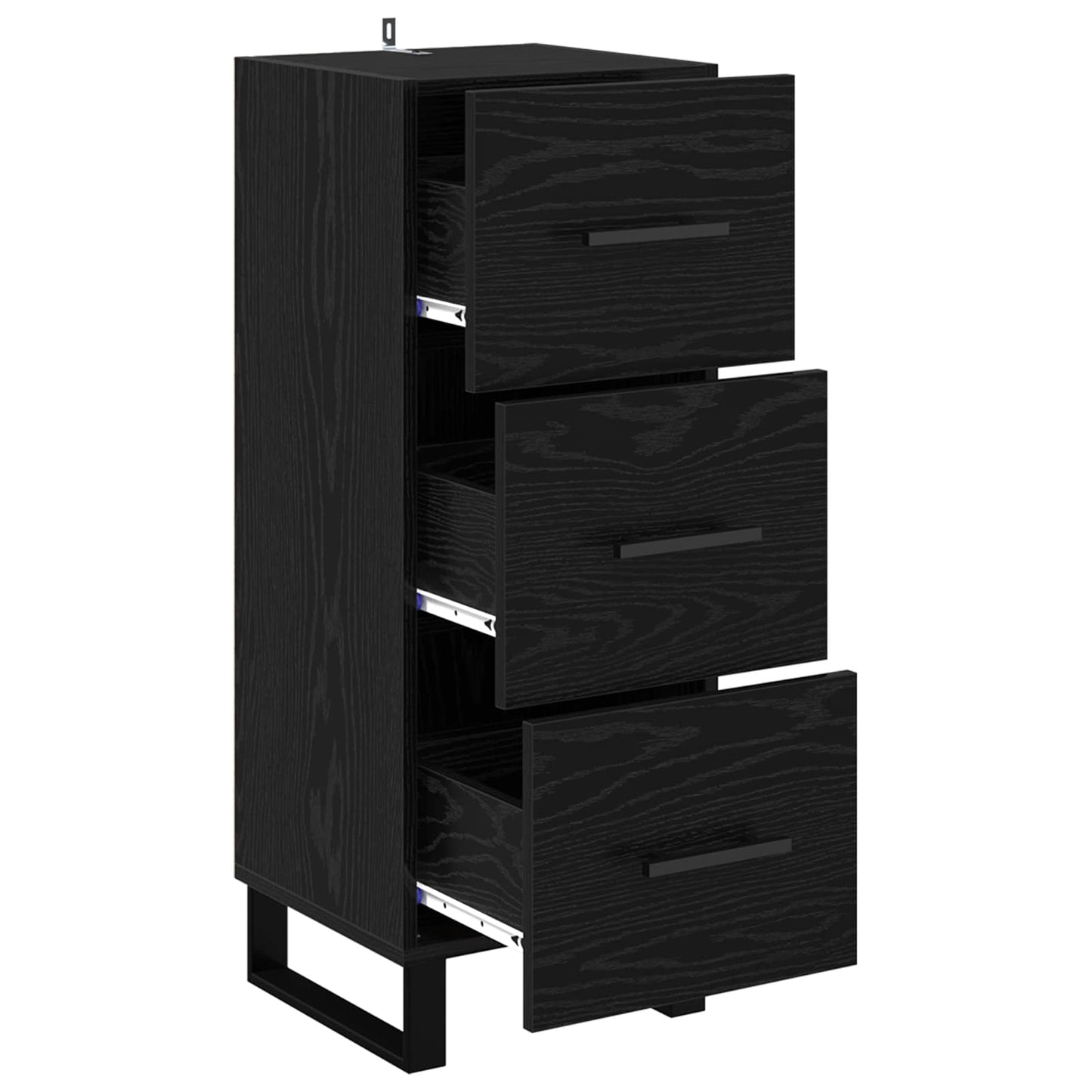 vidaXL Sideboard Black Oak 34.5 x 34 x 90 cm Engineered Wood and Iron