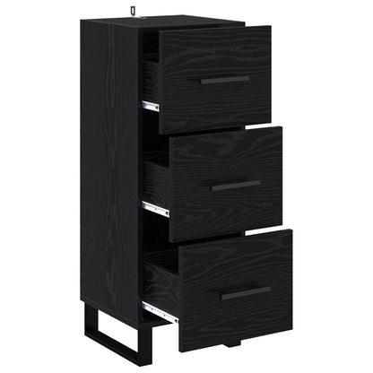 vidaXL Sideboard Black Oak 34.5 x 34 x 90 cm Engineered Wood and Iron
