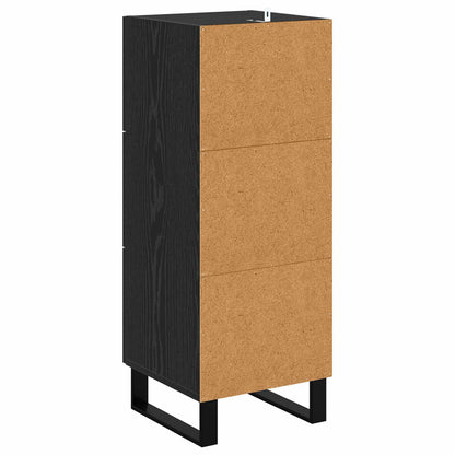 vidaXL Sideboard Black Oak 34.5 x 34 x 90 cm Engineered Wood and Iron