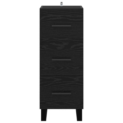 vidaXL Sideboard Black Oak 34.5 x 34 x 90 cm Engineered Wood and Iron