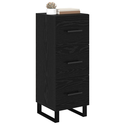 vidaXL Sideboard Black Oak 34.5 x 34 x 90 cm Engineered Wood and Iron