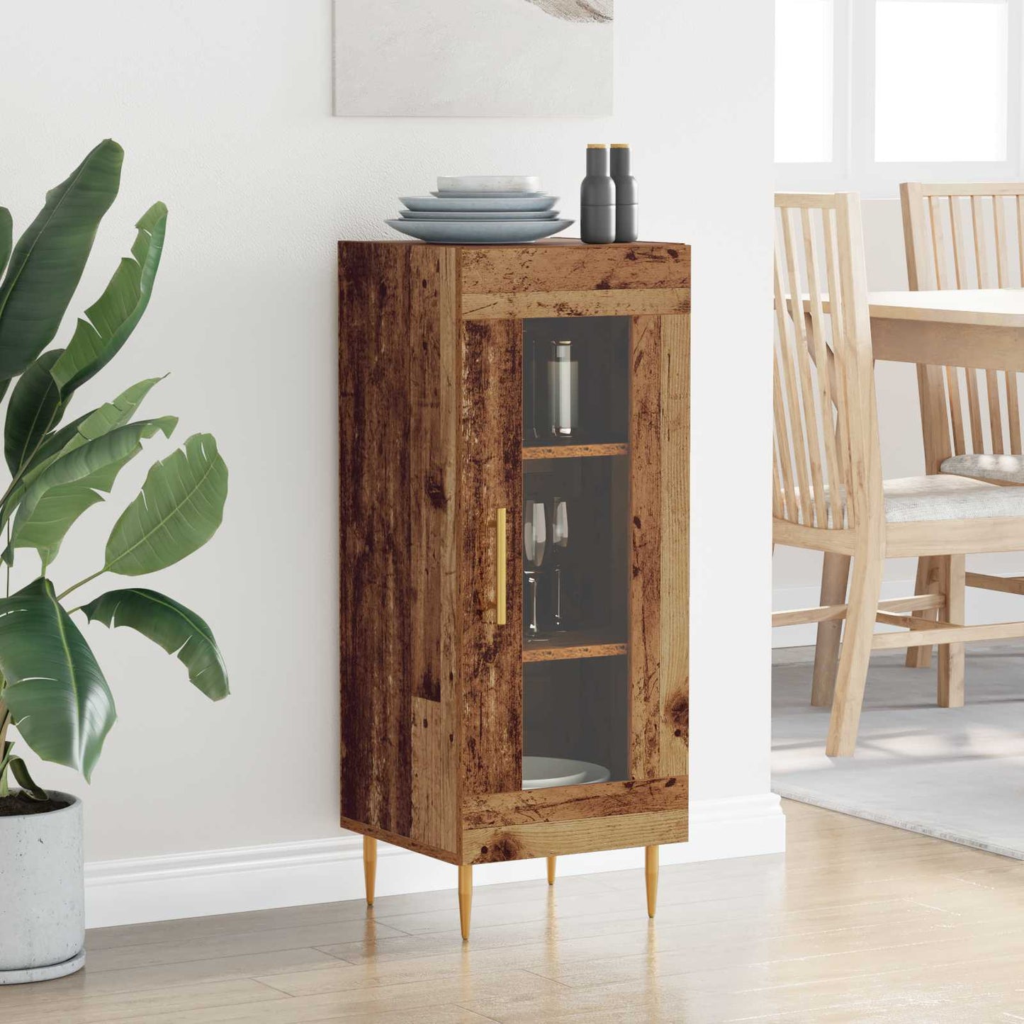 vidaXL Sideboard Old wood 34 x 34.5 x 90 cm Engineered wood