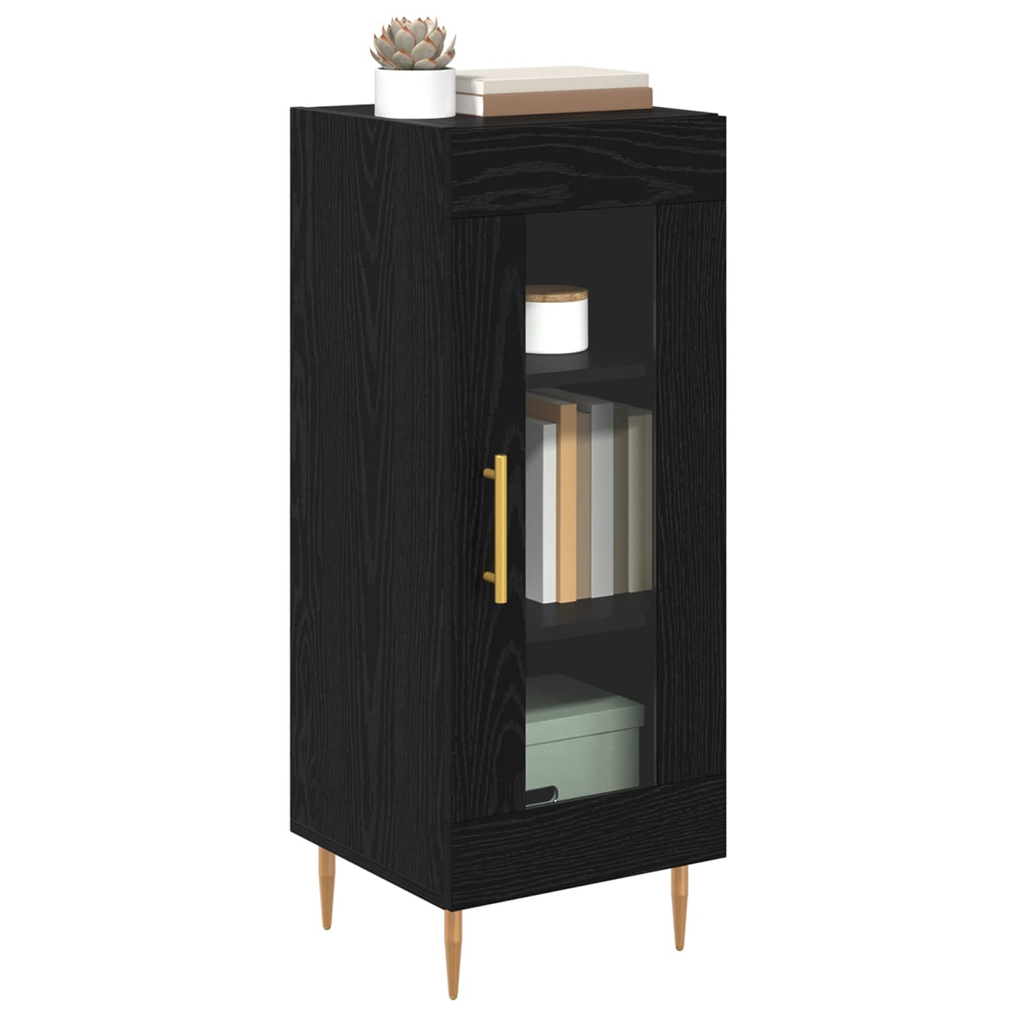 vidaXL Sideboard Black oak 34 x 34.5 x 90 cm Engineered Wood