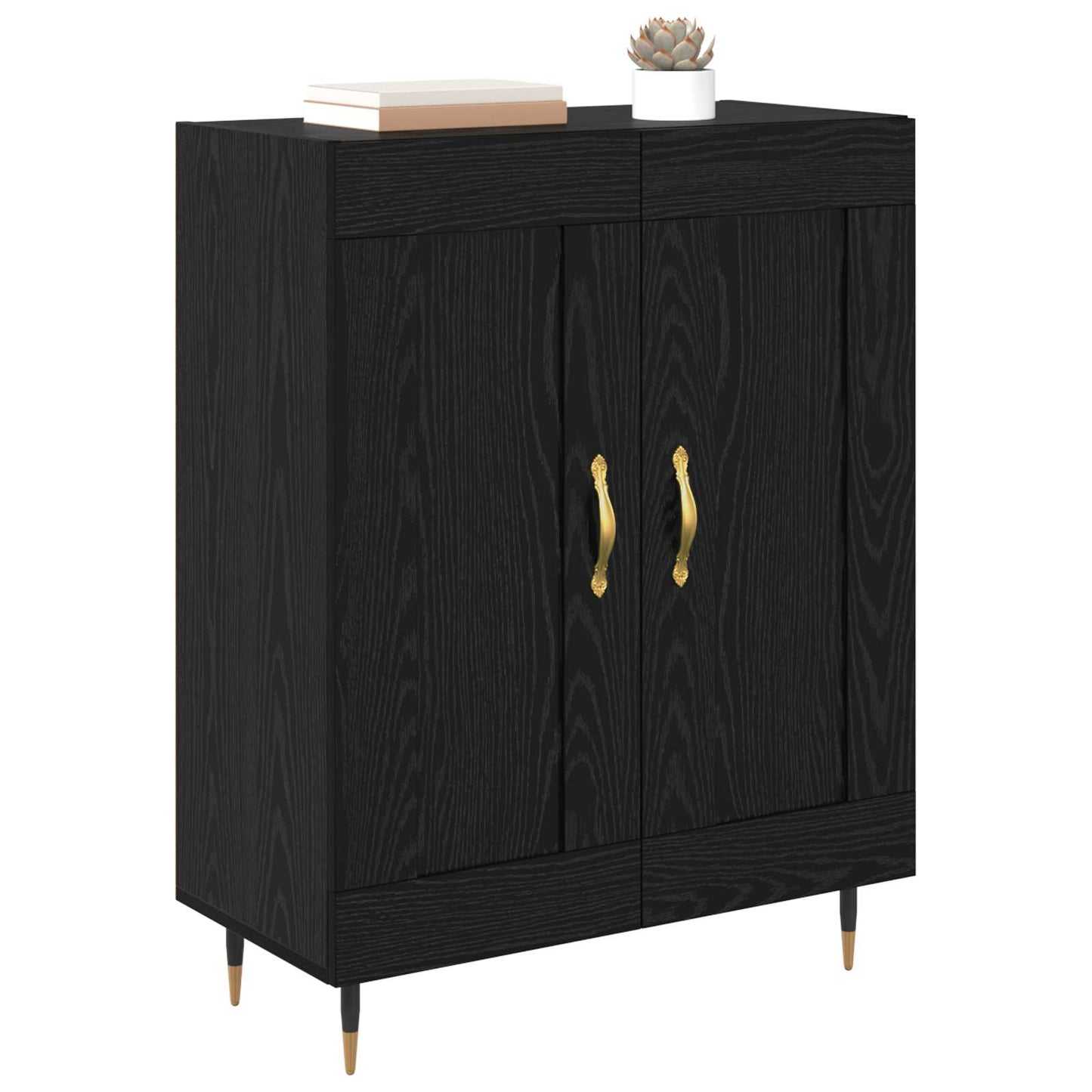 vidaXL Sideboard Black Oak 69.5 x 34 x 90 cm Engineered Wood