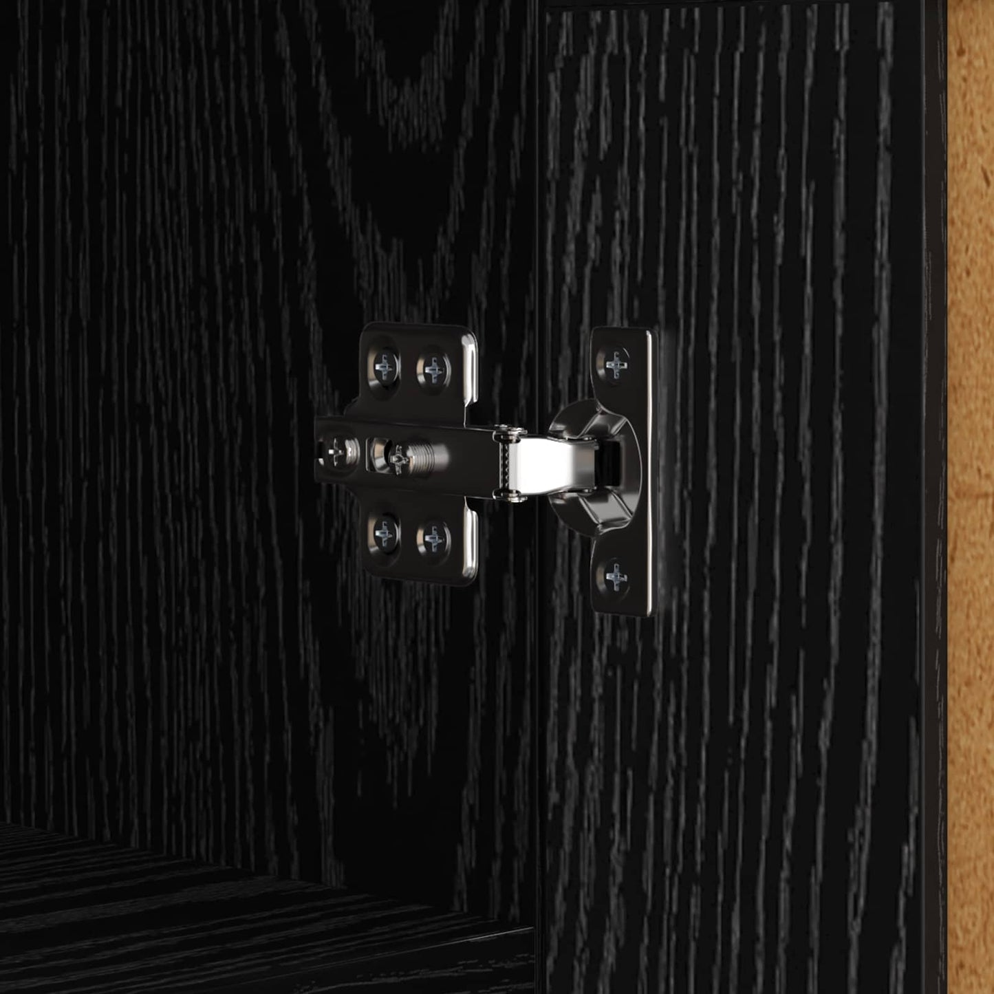 vidaXL Sideboard Black Oak 69.5 x 34 x 90 cm Engineered Wood and Iron