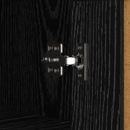 vidaXL Sideboard Black Oak 69.5 x 34 x 90 cm Engineered Wood and Iron
