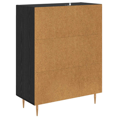 vidaXL Sideboard Black Oak 69.5 x 34 x 90 cm Engineered Wood and Iron